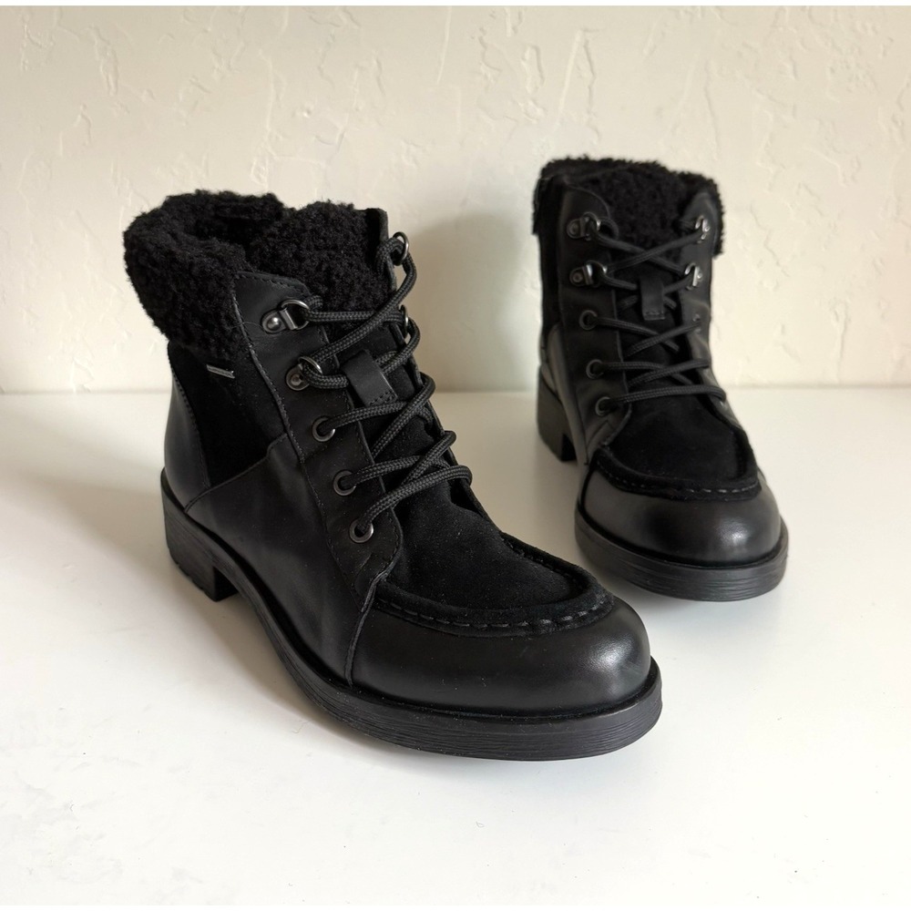 GEOX Respire Boot Womens Size 37/US 7 Black Waterproof Breathable Ankle Boot NIB